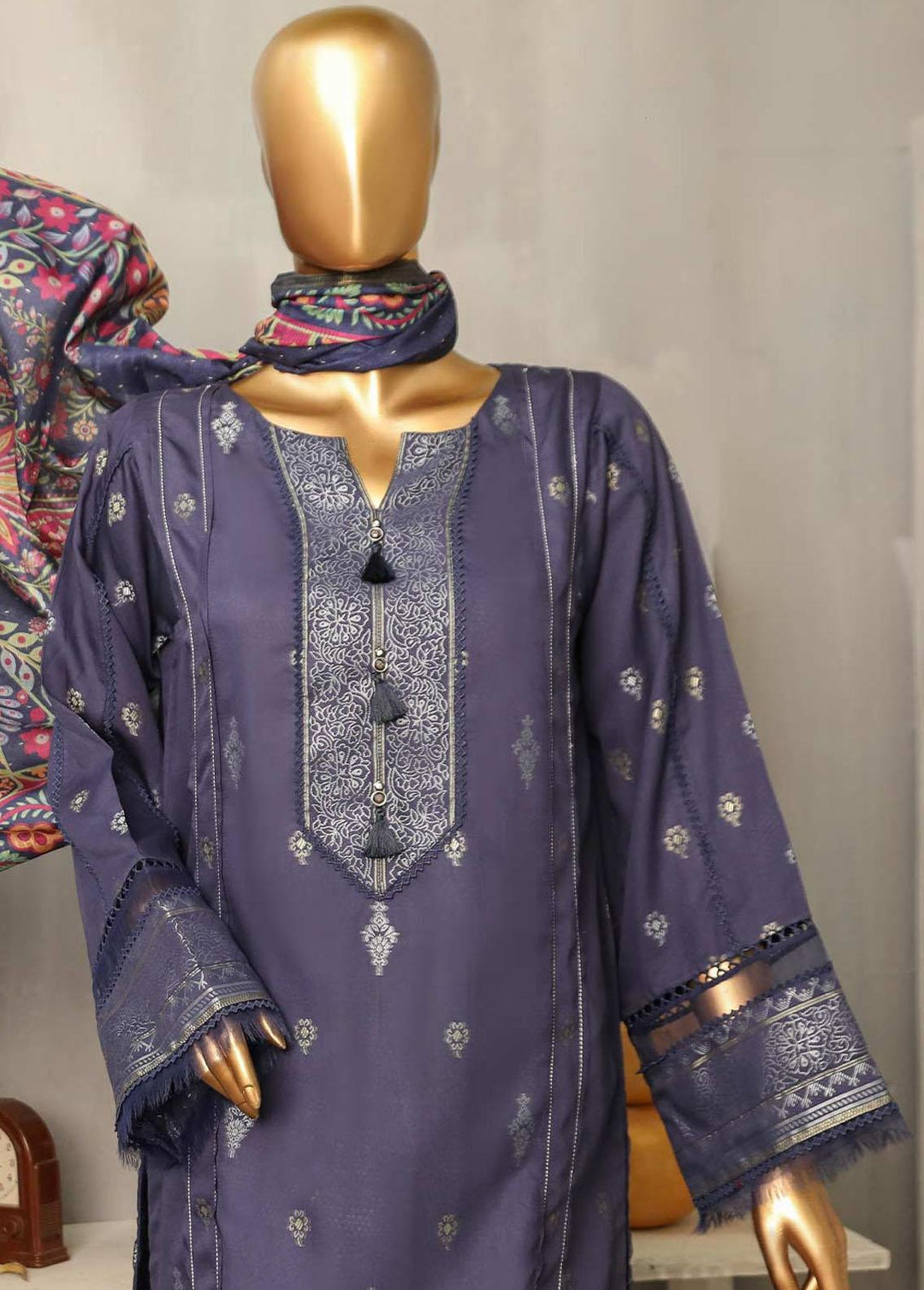 HZ Textiles Printed Viscose Suits Unstitched 3 Piece HZ22TV TVJ-05 - Winter Collection