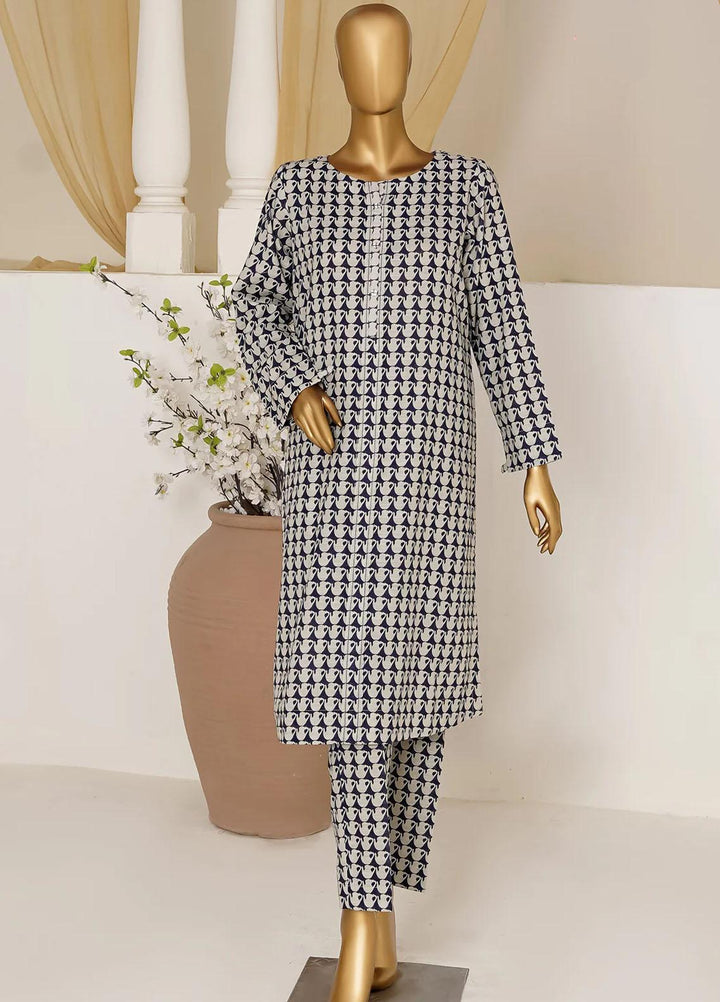 HZ Textiles Printed Khaddar Suits Unstitched 2 Pece HZ23KS PKS-1001-B - Winter Collection