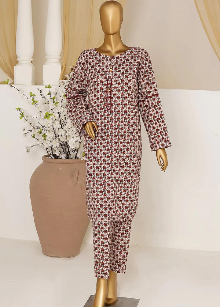 HZ Textiles Printed Khaddar Suits Unstitched 2 Pece HZ23KS PKS-1004-A - Winter Collection