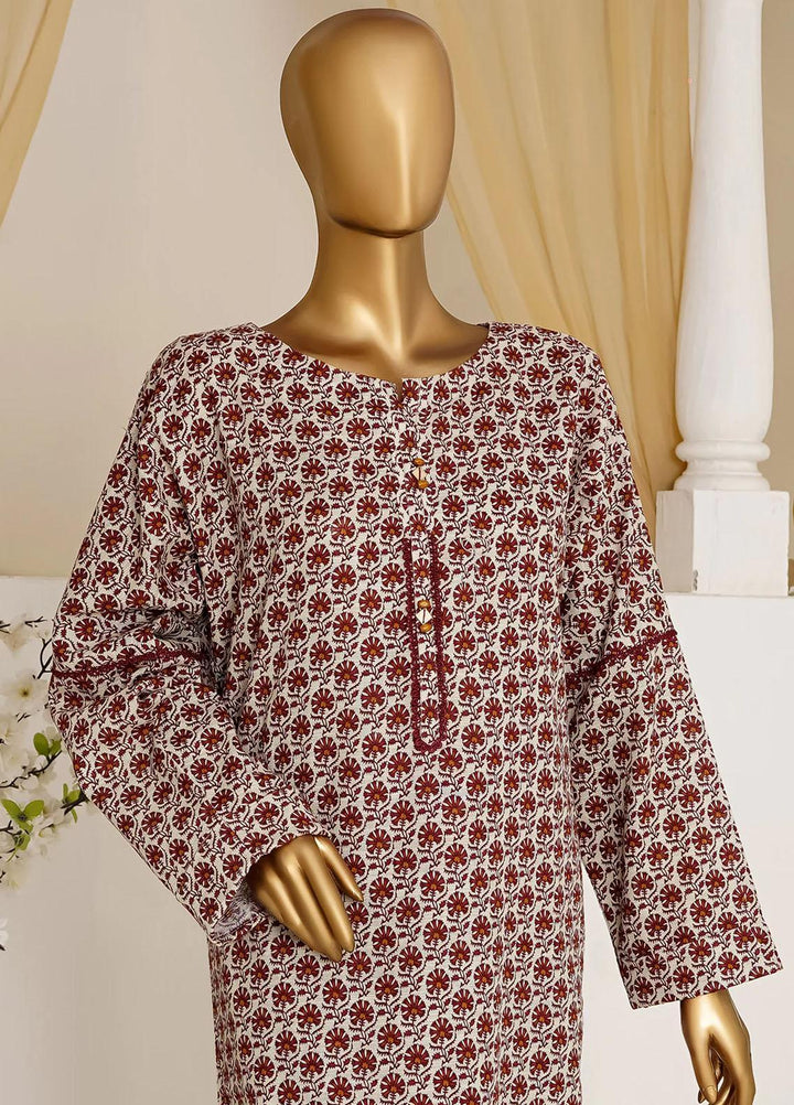 HZ Textiles Printed Khaddar Suits Unstitched 2 Pece HZ23KS PKS-1004-A - Winter Collection