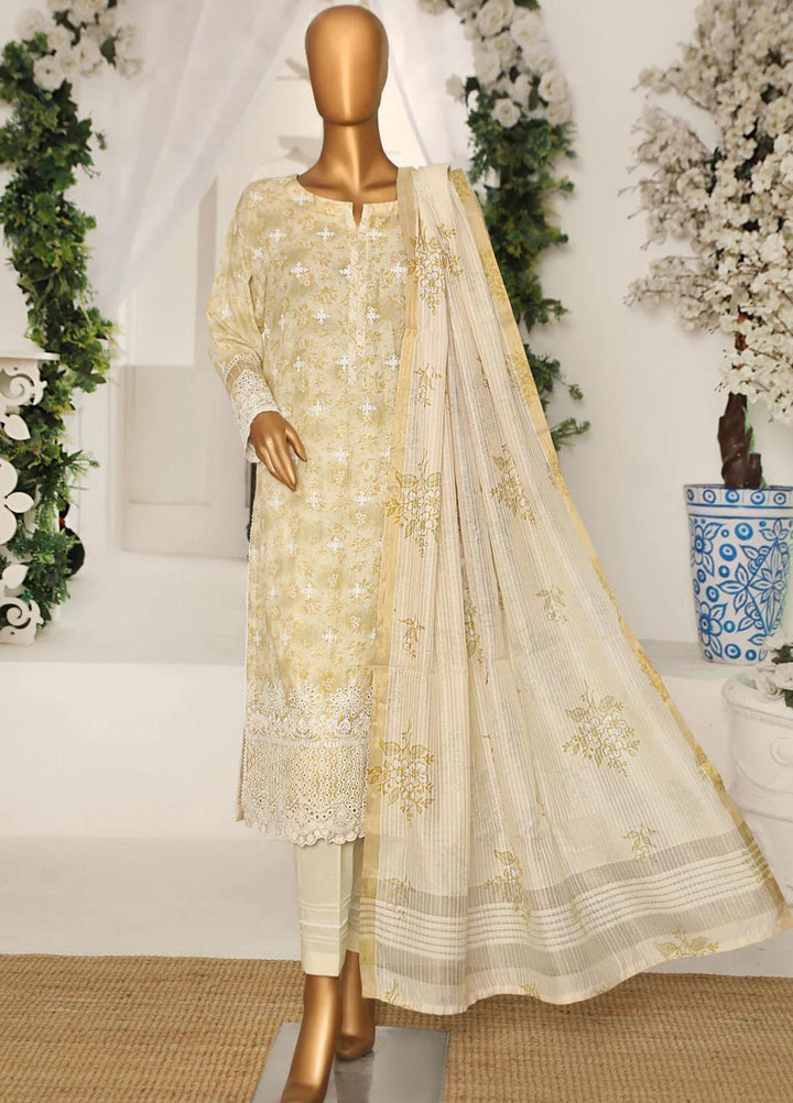 HZ Textiles Embroidered Chikankari Lawn Suits Unstitched 3 Piece HZ23OPK OPC 18409 - Summer Collection