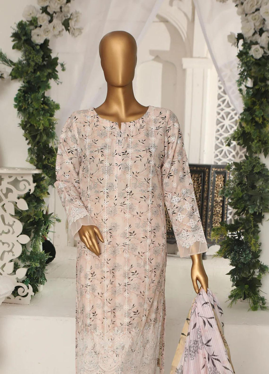 HZ Textiles Embroidered Chikankari Lawn Suits Unstitched 3 Piece HZ23OPK OPC 18410 - Summer Collection