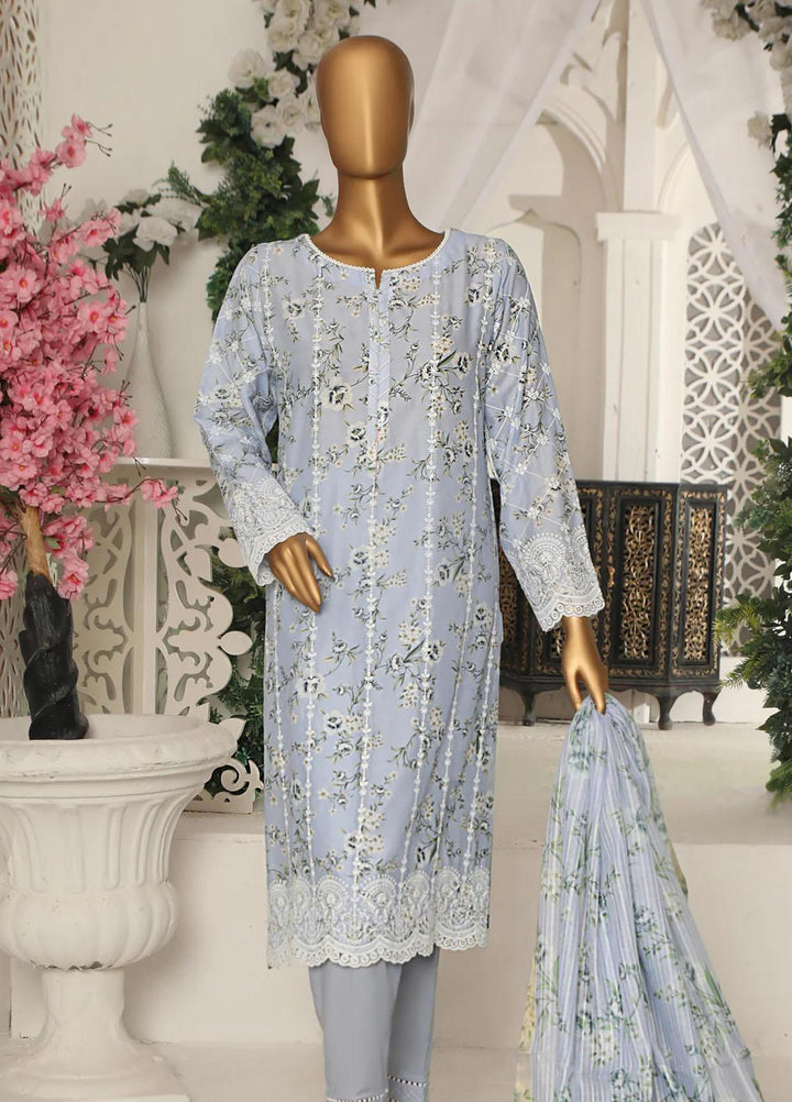 HZ Textiles Embroidered Chikankari Lawn Suits Unstitched 3 Piece HZ23OPK OPC 18417 - Summer Collection