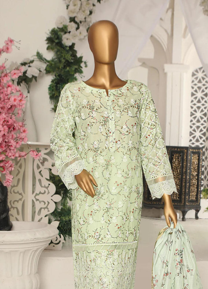 HZ Textiles Embroidered Chikankari Lawn Suits Unstitched 3 Piece HZ23OPK OPC 18418 - Summer Collection