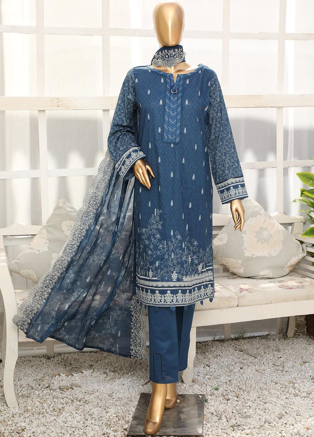 HZ Textiles Printed Lawn Suits Unstitched 3 Piece HZ23M MC-1006 - Summer Collection