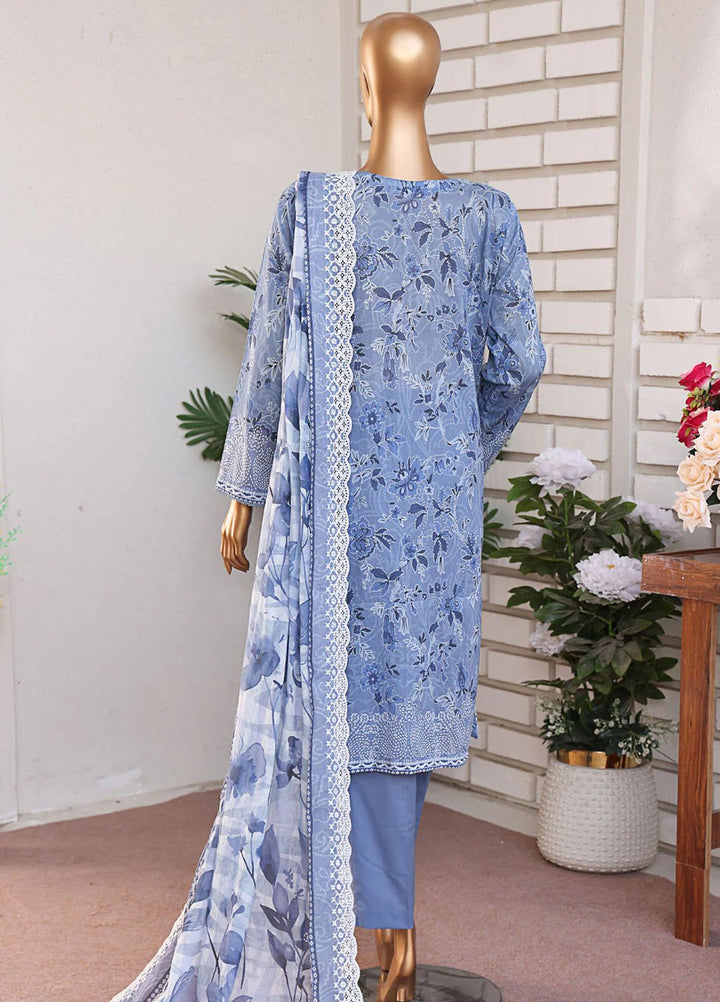 HZ Textiles Embroidered Lawn Suits Unstitched 3 Piece HZ25LE PLK-1025 - Summer Collection