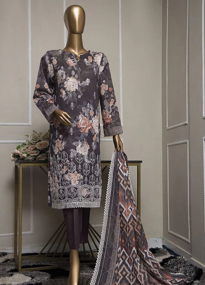 HZ Textiles Embroidered Lawn Suits Unstitched 3 Piece HZ25LE PLK-1027 - Summer Collection