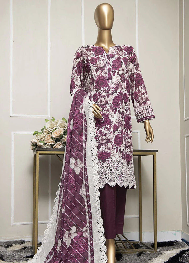HZ Textiles Embroidered Lawn Suits Unstitched 3 Piece HZ25LE PLK-1029 - Summer Collection