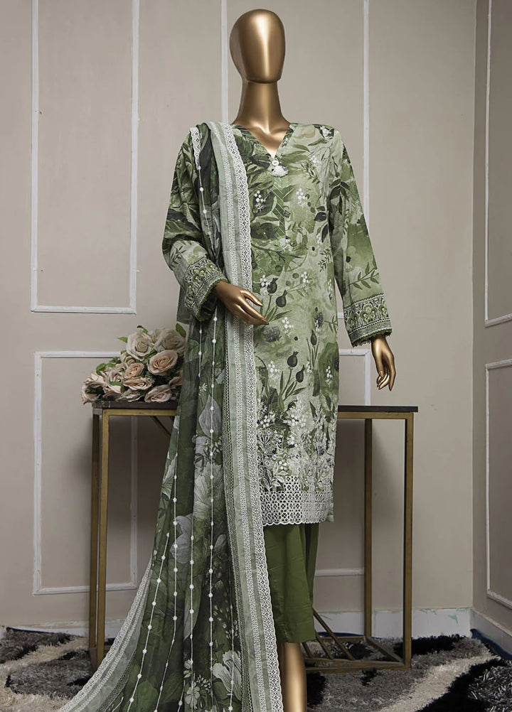 HZ Textiles Embroidered Lawn Suits Unstitched 3 Piece HZ25LE PLK-1031 - Summer Collection