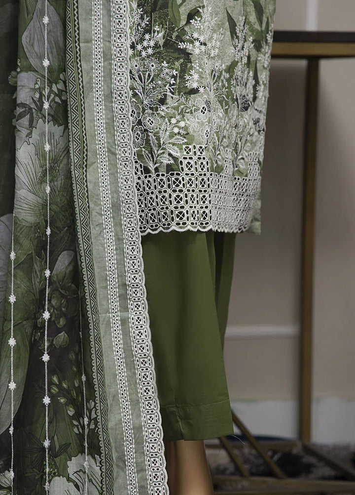 HZ Textiles Embroidered Lawn Suits Unstitched 3 Piece HZ25LE PLK-1031 - Summer Collection