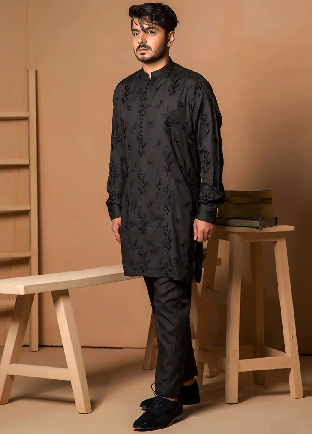 Ibtada E Ishq By Ahmad Raza Slub Embroidered Men Kurta Pajama - AR-5006