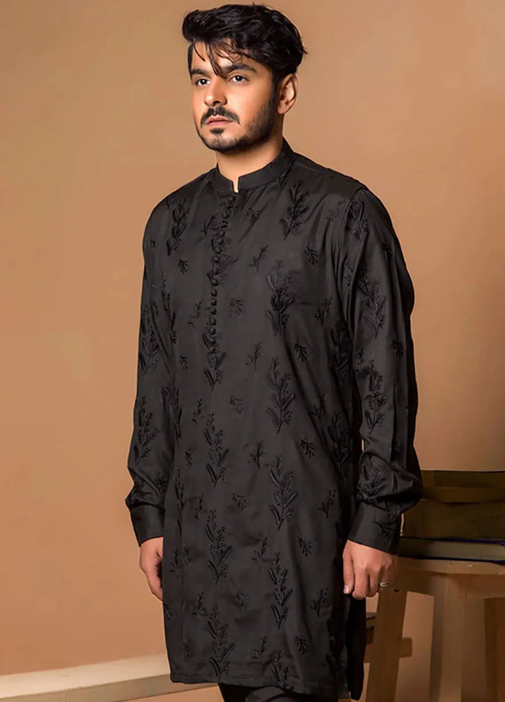Ibtada E Ishq By Ahmad Raza Slub Embroidered Men Kurta Pajama - AR-5006
