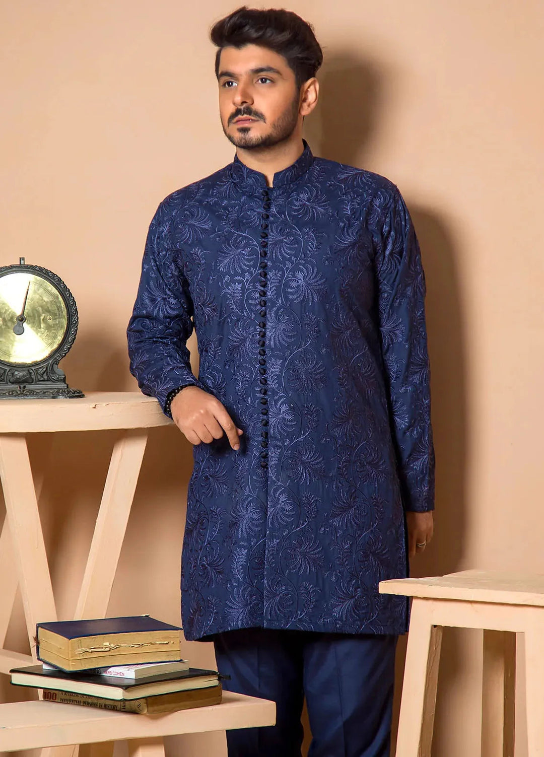 Ibtada E Ishq By Ahmad Raza Wash N Wear Embroidered Men Kurta Pajama - AR5009