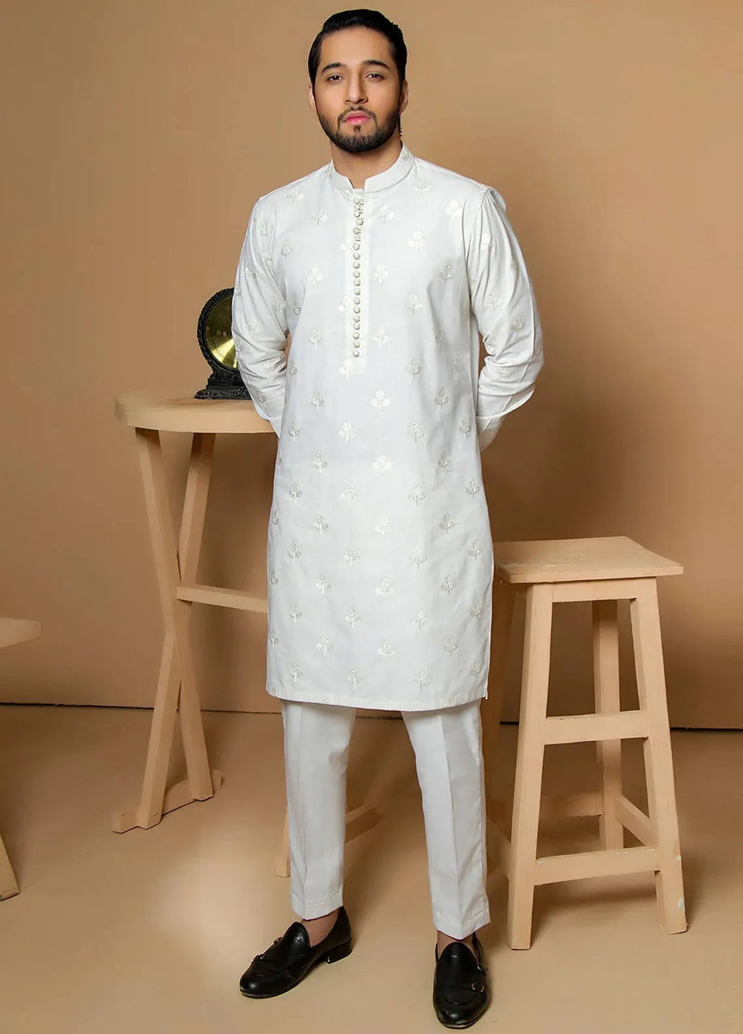 Ibtada E Ishq By Ahmad Raza Wash N Wear Embroidered Men Kurta Pajama - AR-5014