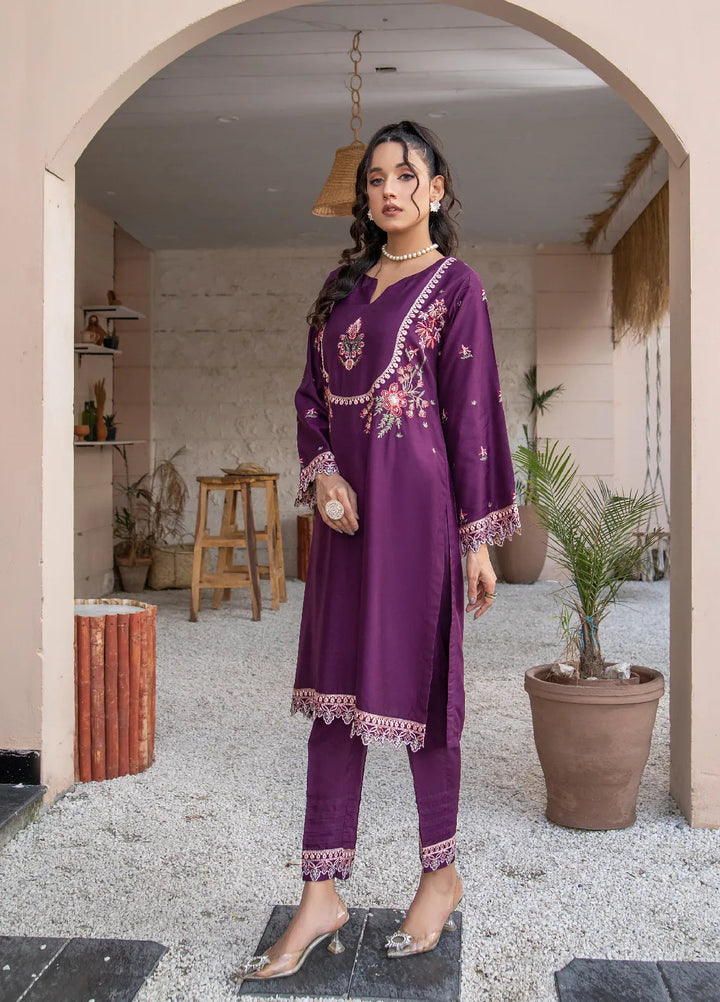 Ibtadda By Pashmire Pret Embroidered Viscose 2 Piece Suit Banafsha