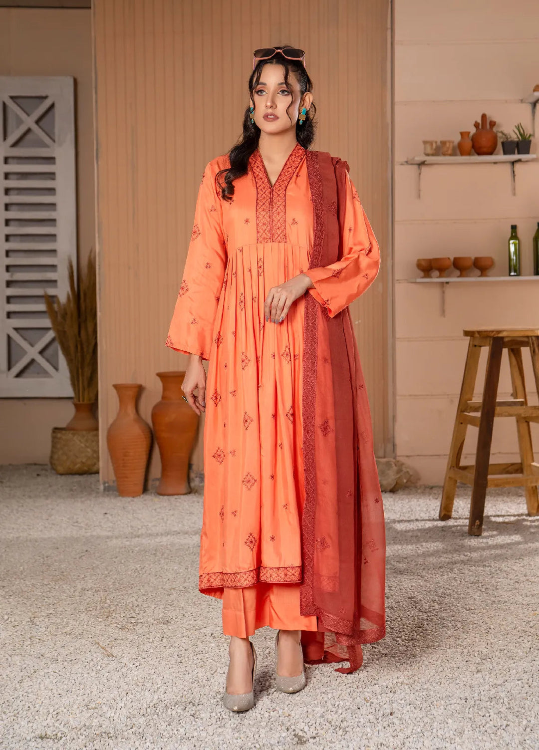 Ibtadda By Pashmire Pret Embroidered Viscose 3 Piece Suit Gulnaari