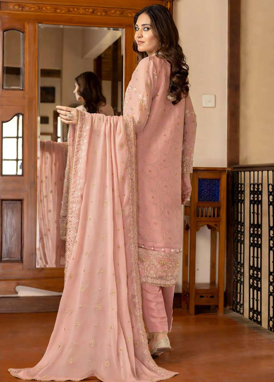 Ibtida By Kanwal Zainab Embroidered Chiffon Suits Unstitched 3 Piece KZ24I KZ-24003 Gulnaz - Formal Collection