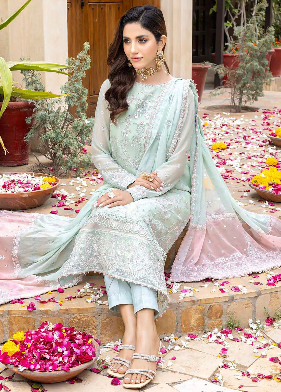 Ibtida By Kanwal Zainab Embroidered Chiffon Suits Unstitched 3 Piece KZ24I KZ-24004 Heer - Formal Collection