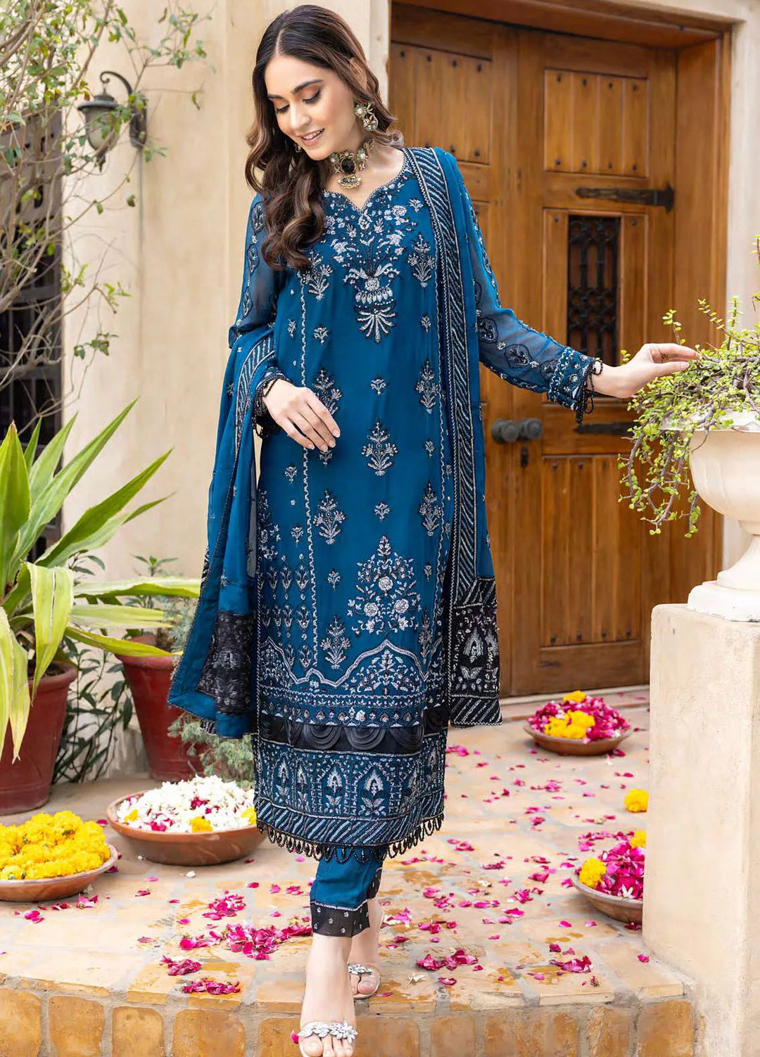 Ibtida By Kanwal Zainab Embroidered Chiffon Suits Unstitched 3 Piece KZ24I KZ-24005 Nayab - Formal Collection