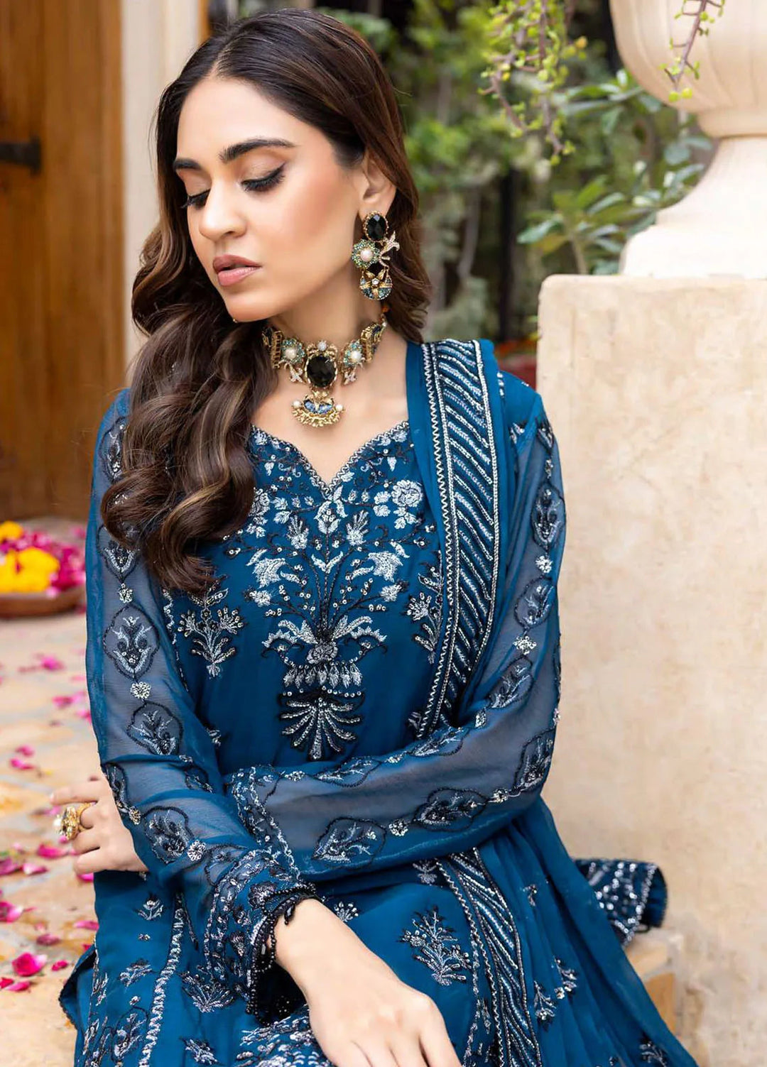 Ibtida By Kanwal Zainab Embroidered Chiffon Suits Unstitched 3 Piece KZ24I KZ-24005 Nayab - Formal Collection