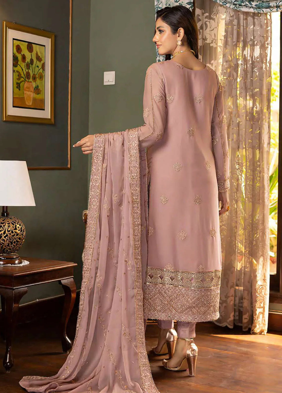 Ibtida By Kanwal Zainab Embroidered Chiffon Suits Unstitched 3 Piece KZ24I KZ-24008 Seher - Formal Collection