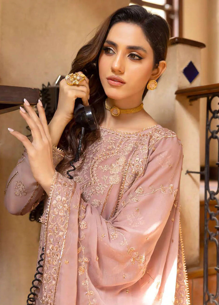 Ibtida By Kanwal Zainab Embroidered Chiffon Suits Unstitched 3 Piece KZ24I KZ-24008 Seher - Formal Collection