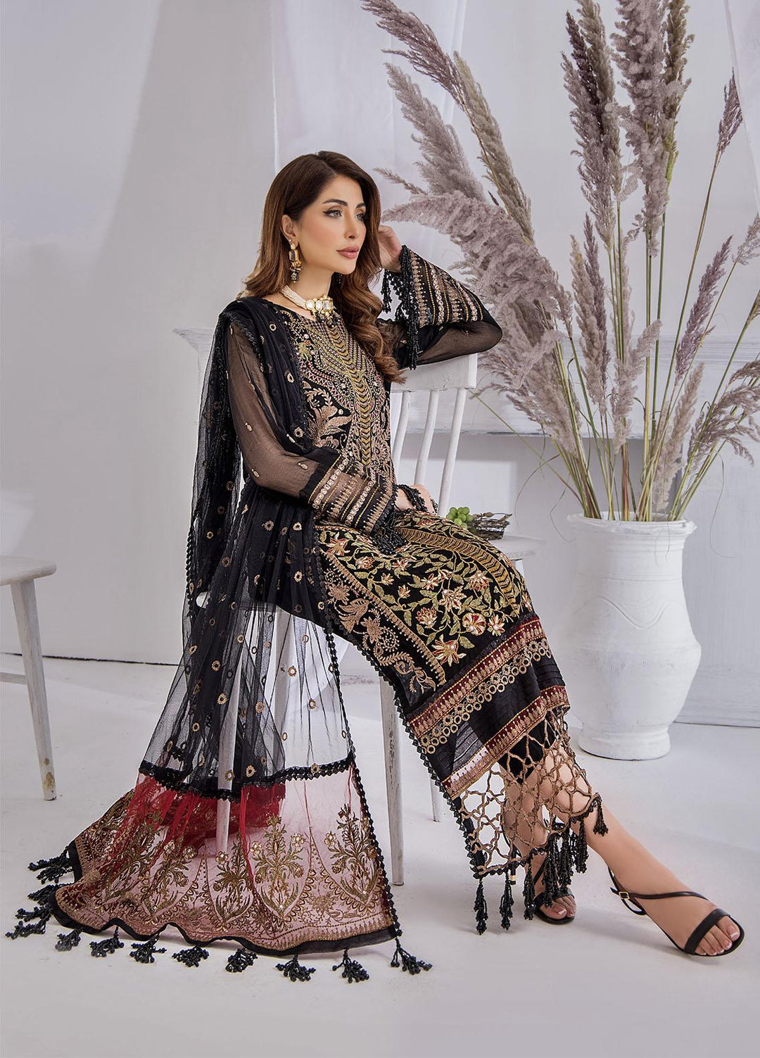 Ibtidaa by Awwal Embroidered Chiffon Suits Unstitched 4 Piece AW22I 03 - Formal Collection