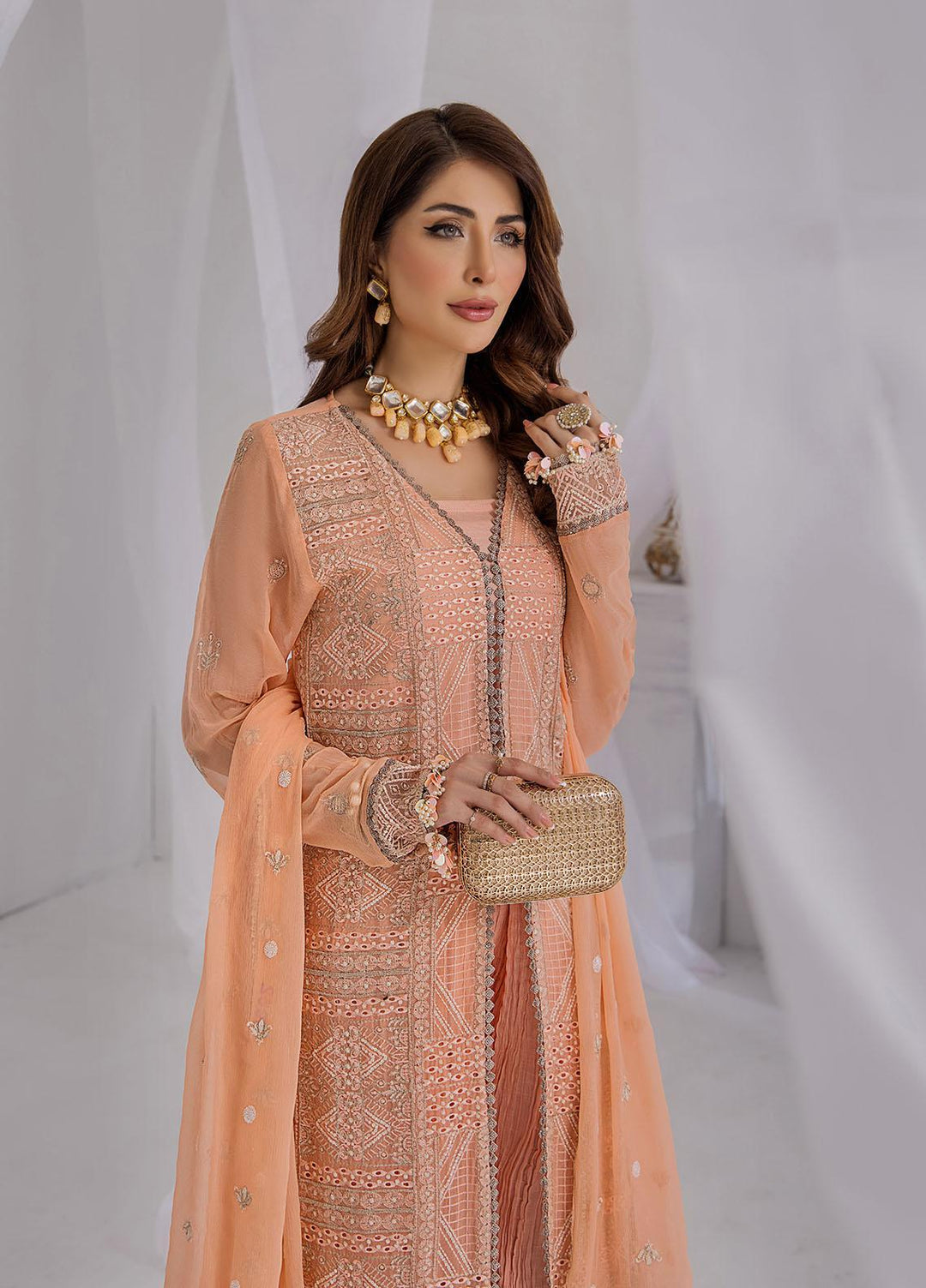 Ibtidaa by Awwal Embroidered Chiffon Suits Unstitched 4 Piece AW22I 04 - Formal Collection