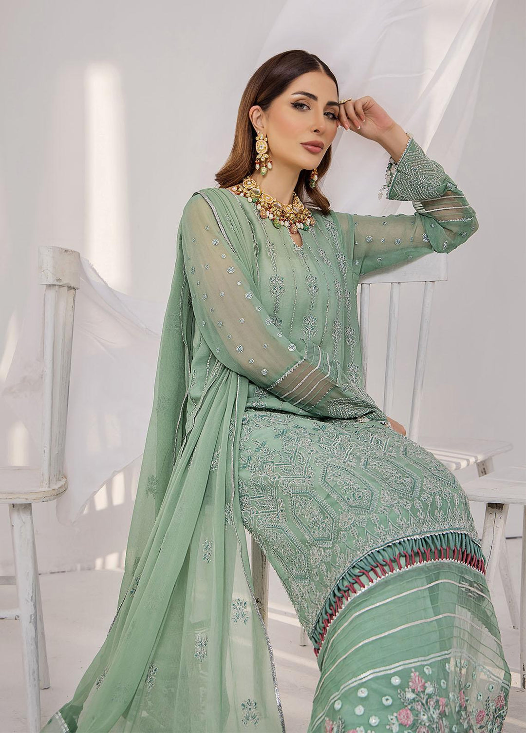 Ibtidaa by Awwal Embroidered Chiffon Suits Unstitched 4 Piece AW22I 07 - Formal Collection