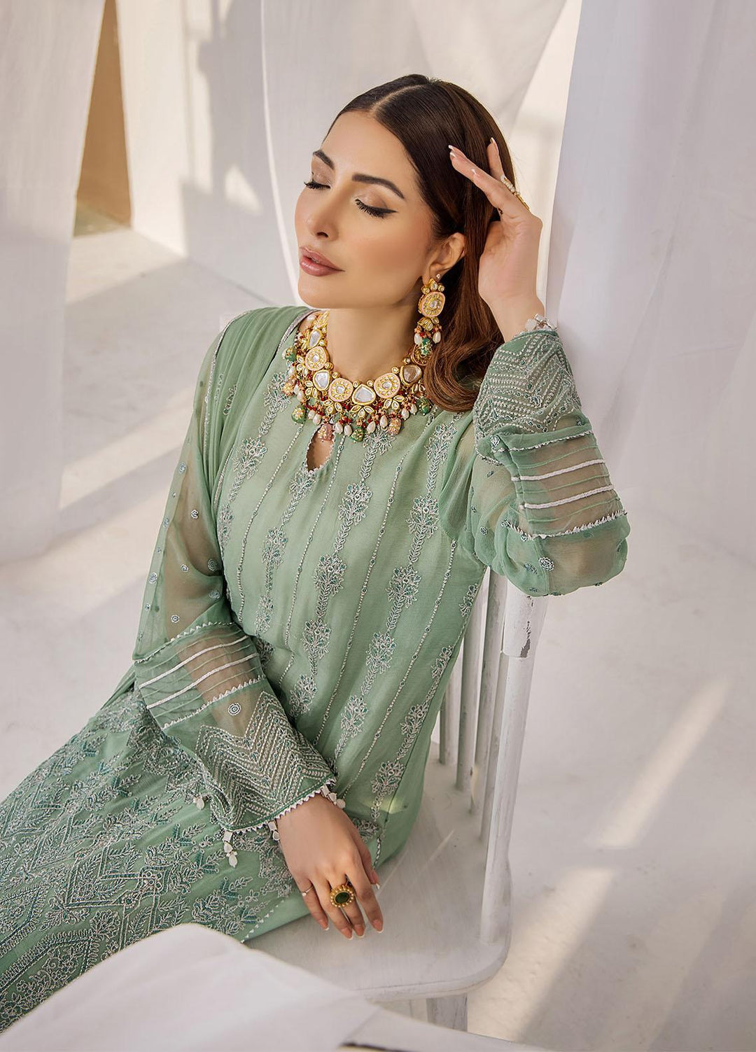 Ibtidaa by Awwal Embroidered Chiffon Suits Unstitched 4 Piece AW22I 07 - Formal Collection