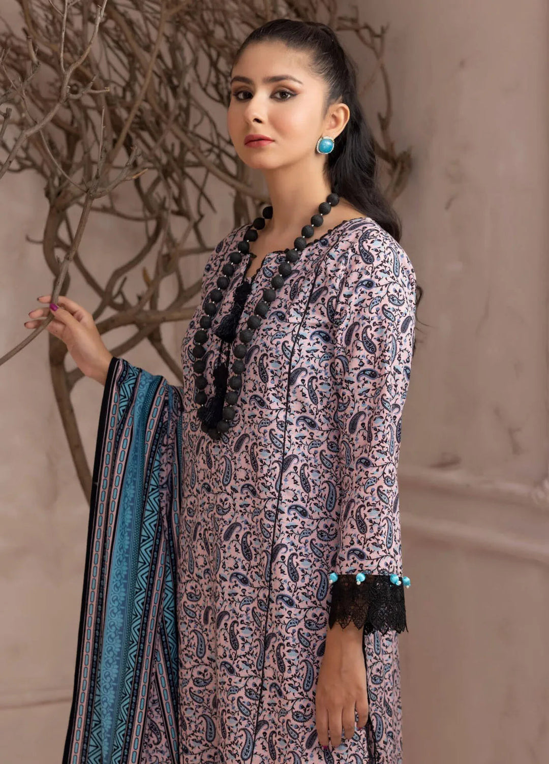Identic By Regalia Printed Khaddar Suit Unstitched 3 Piece RGT24I4 D-01 - Winter Collection