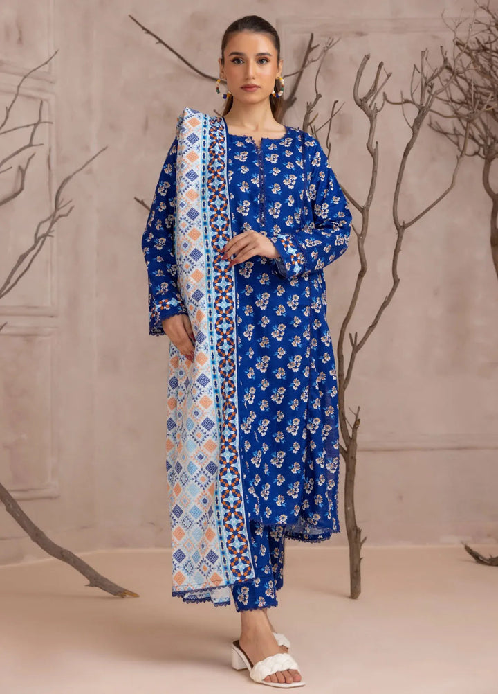 Identic By Regalia Printed Khaddar Suit Unstitched 3 Piece RGT24I4 D-02 - Winter Collection