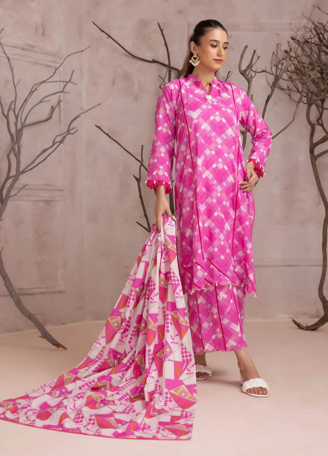 Identic By Regalia Printed Khaddar Suit Unstitched 3 Piece RGT24I4 D-04 - Winter Collection