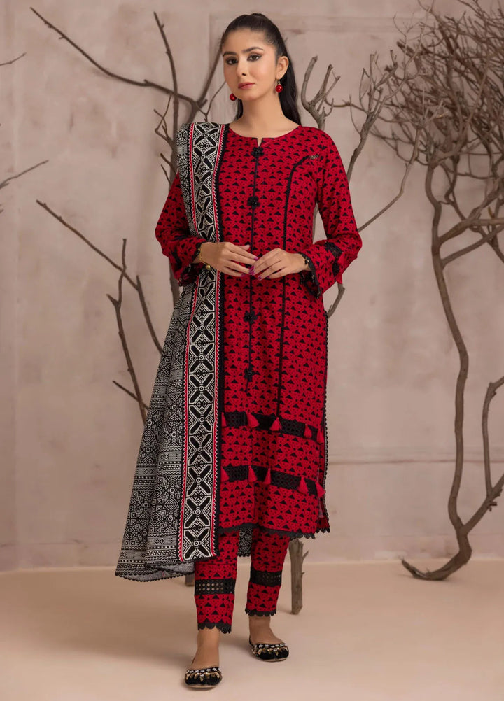 Identic By Regalia Printed Khaddar Suit Unstitched 3 Piece RGT24I4 D-05 - Winter Collection