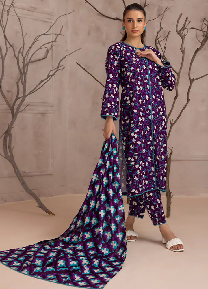 Identic By Regalia Printed Khaddar Suit Unstitched 3 Piece RGT24I4 D-06 - Winter Collection