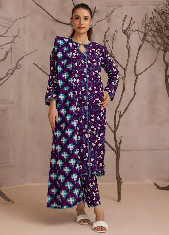 Identic By Regalia Printed Khaddar Suit Unstitched 3 Piece RGT24I4 D-06 - Winter Collection