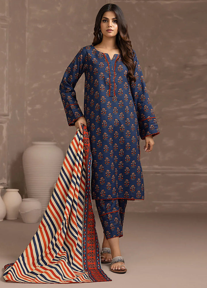 Identic By Regalia Printed Khaddar Suit Unstitched 3 Piece RGT24I4 D-10 - Winter Collection