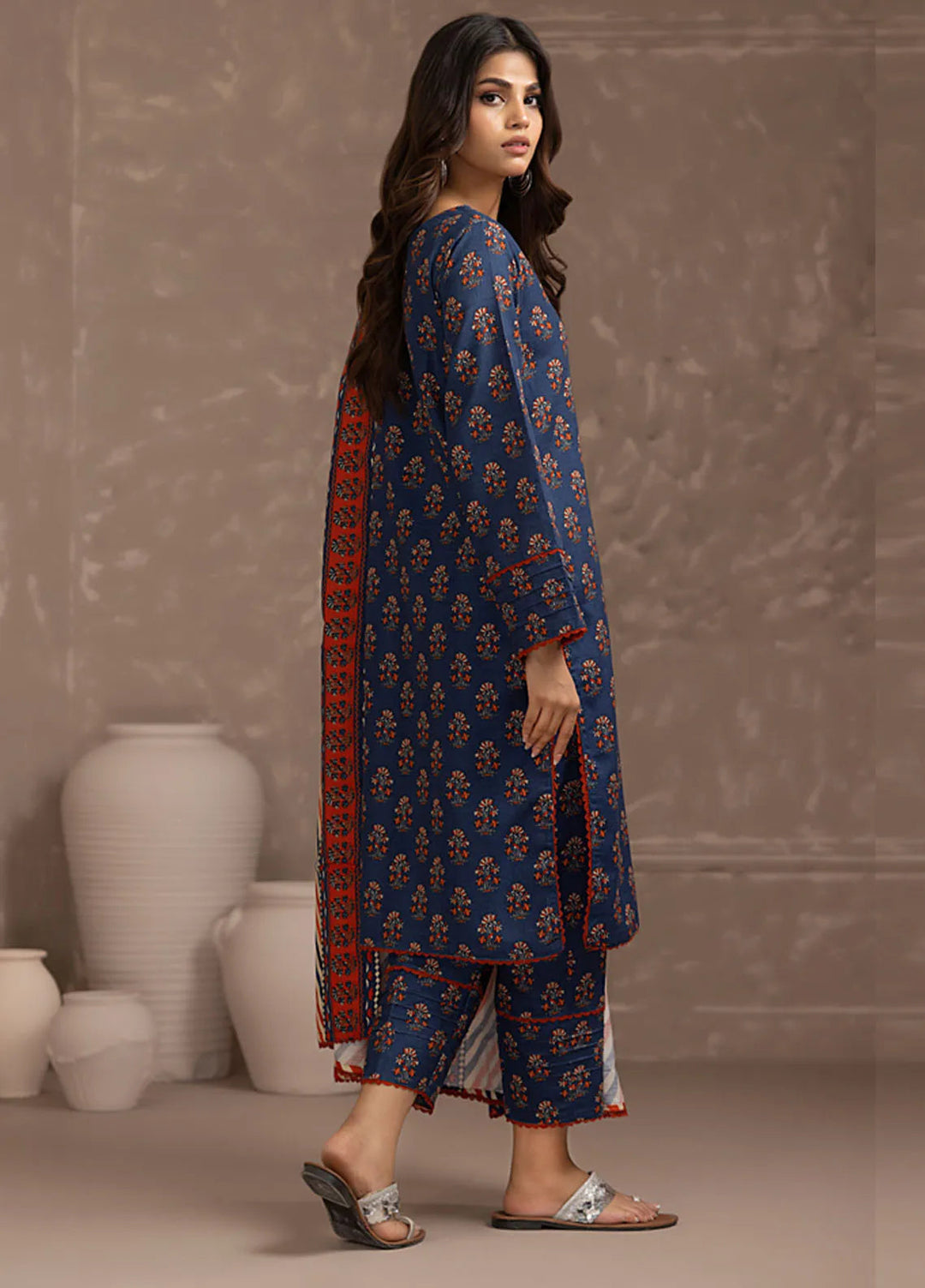 Identic By Regalia Printed Khaddar Suit Unstitched 3 Piece RGT24I4 D-10 - Winter Collection