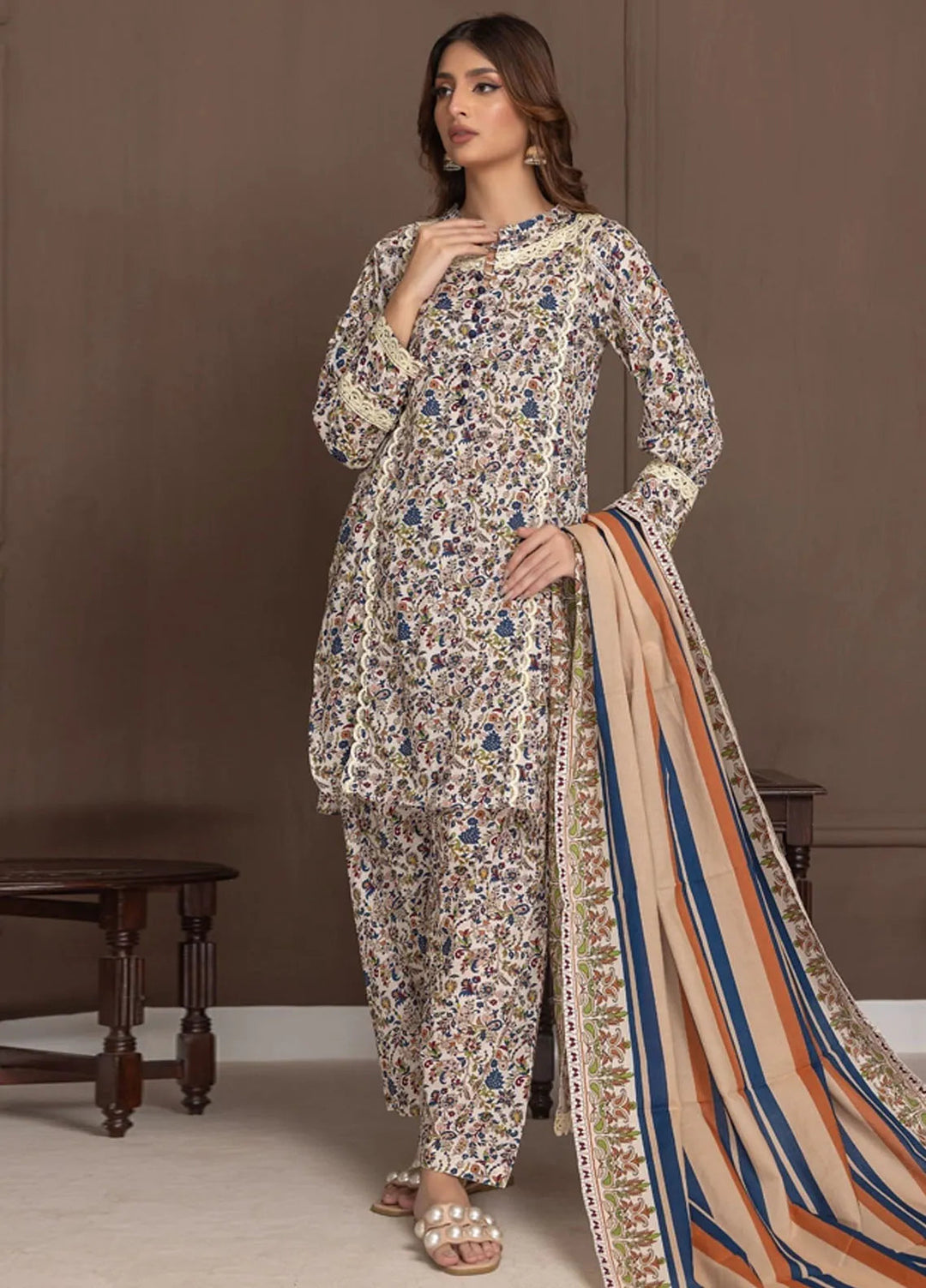 Identic Separates By Regalia Textile Printed Lawn Suit Unstitched 3 Piece RGT24I21 IDS21-1 - Summer Collection