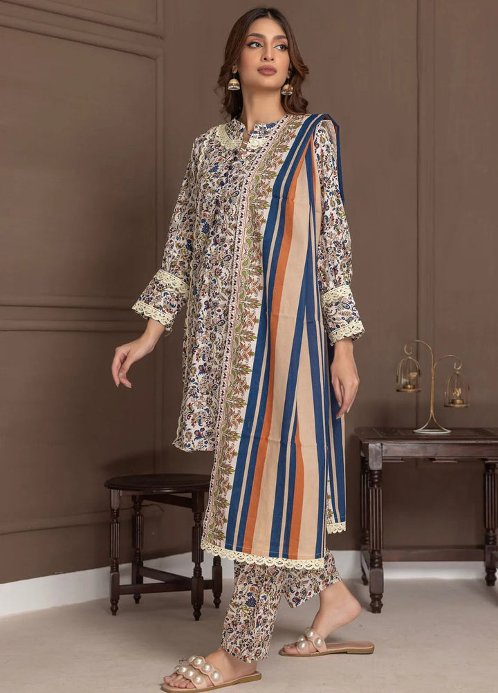 Identic Separates By Regalia Textile Printed Lawn Suit Unstitched 3 Piece RGT24I21 IDS21-1 - Summer Collection
