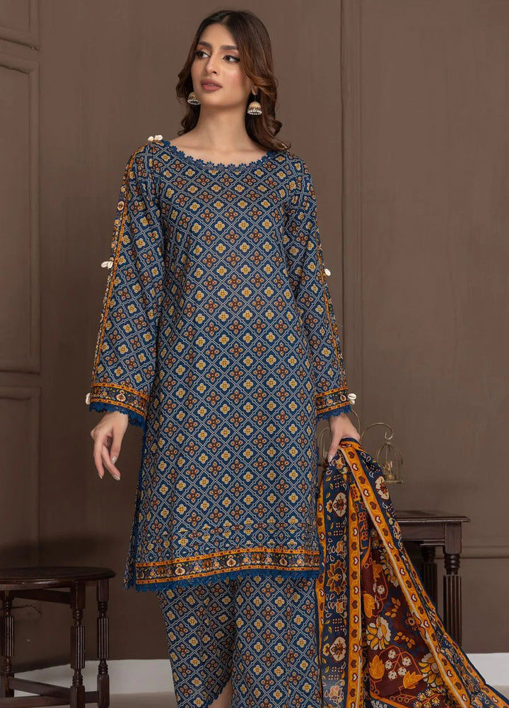 Identic Separates By Regalia Textile Printed Lawn Suit Unstitched 3 Piece RGT24I21 IDS21-10 - Summer Collection