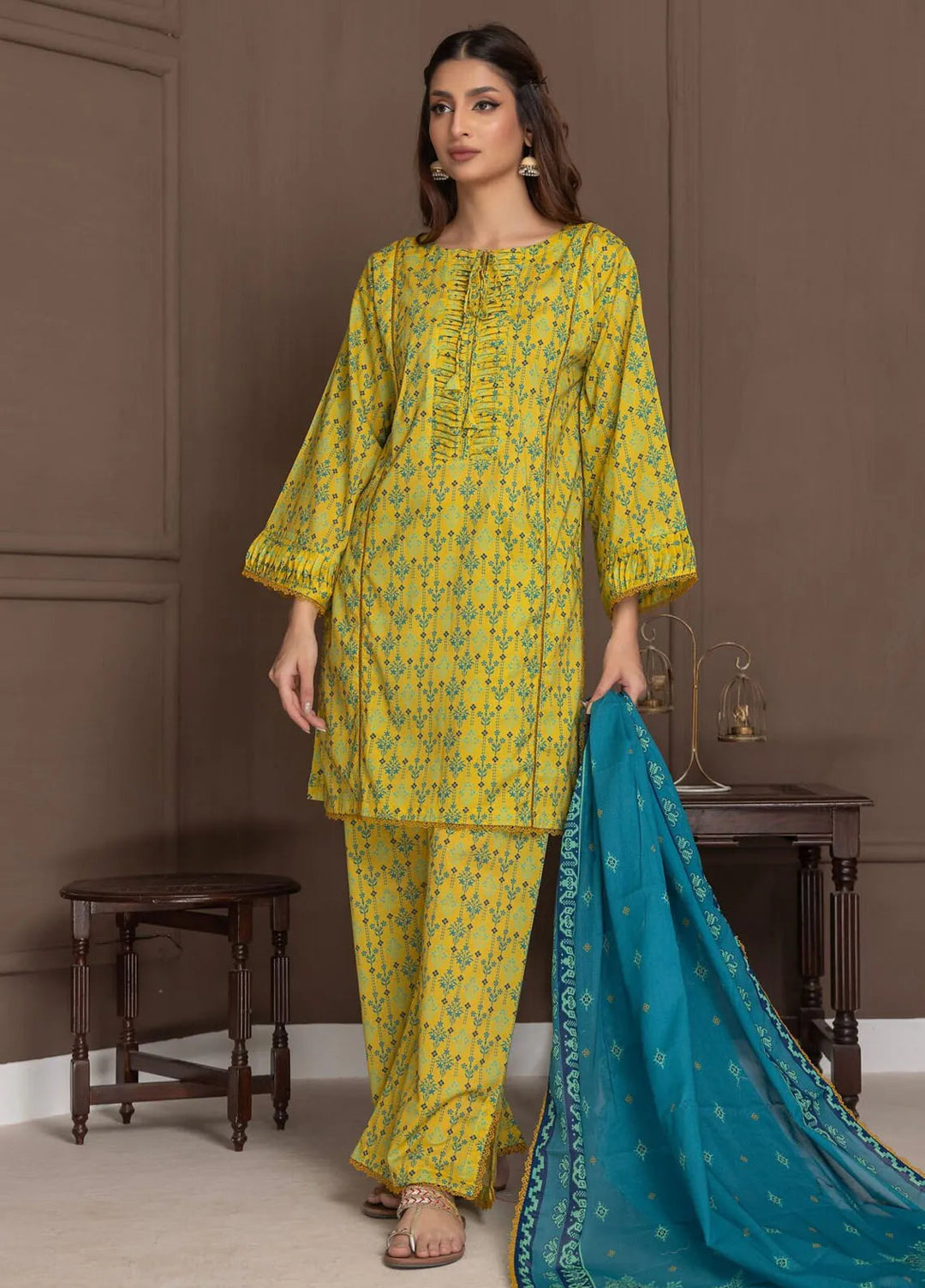 Identic Separates By Regalia Textile Printed Lawn Suit Unstitched 3 Piece RGT24I21 IDS21-4 - Summer Collection