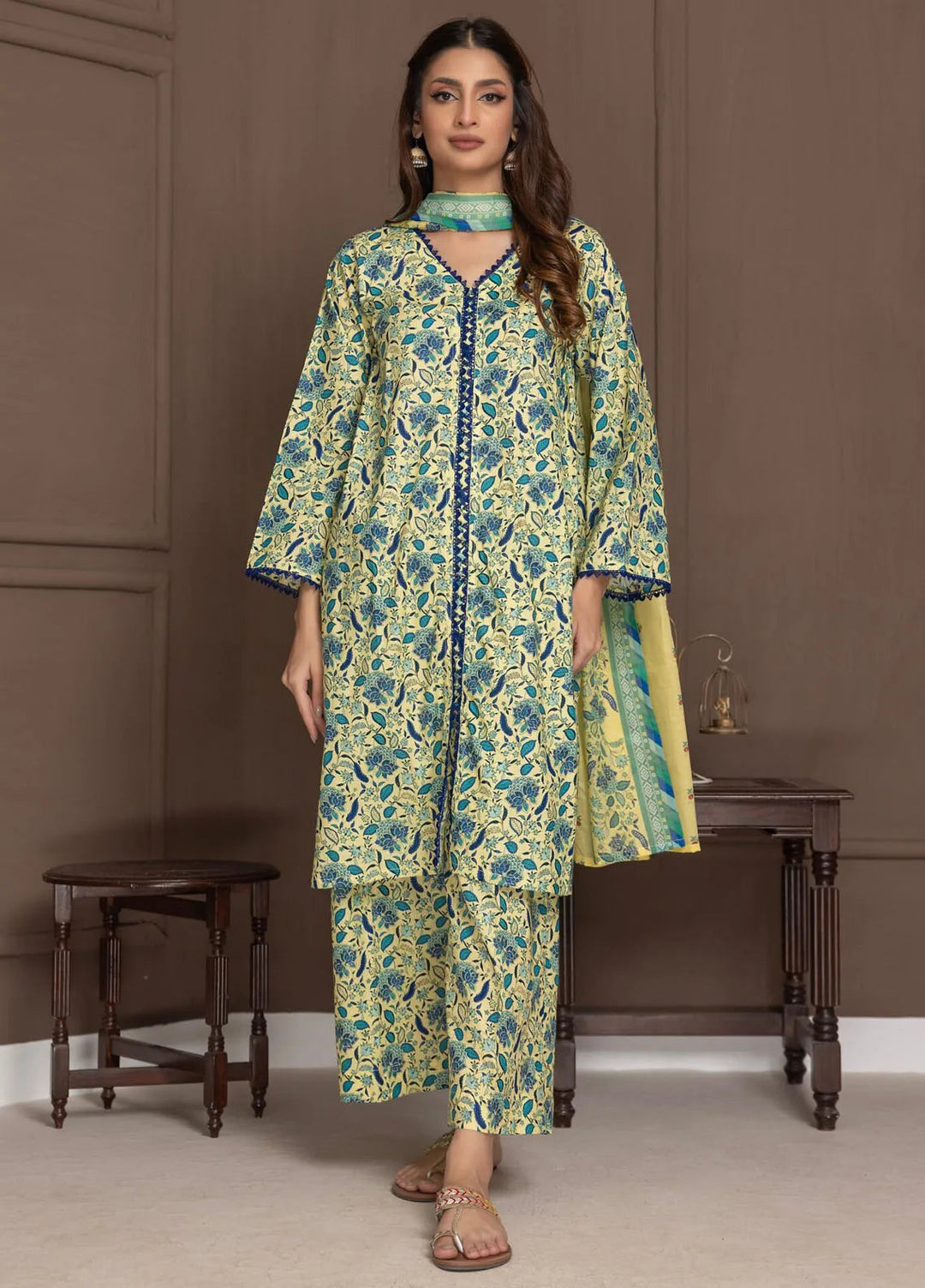 Identic Separates By Regalia Textile Printed Lawn Suit Unstitched 3 Piece RGT24I21 IDS21-6 - Summer Collection