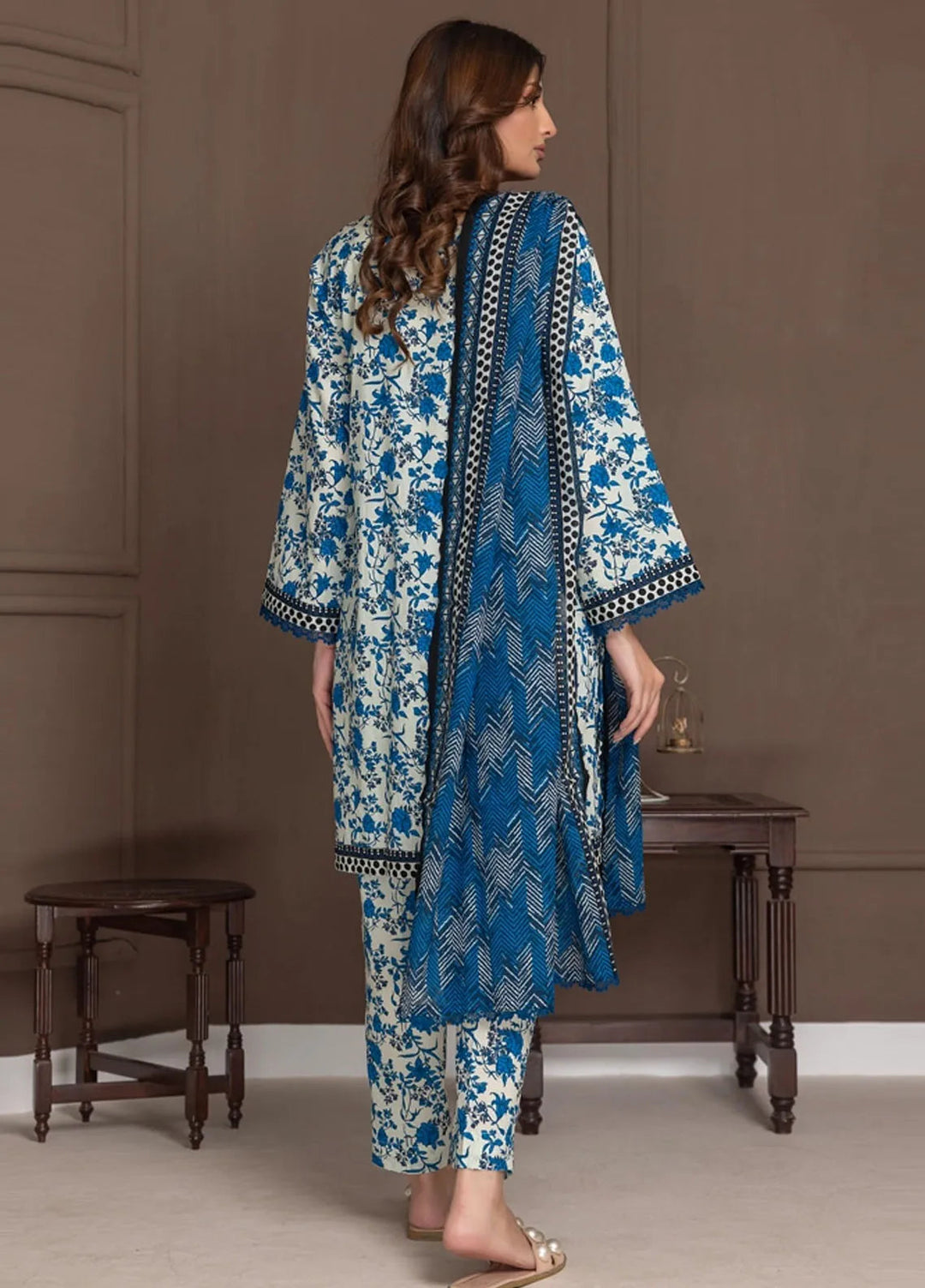 Identic Separates By Regalia Textile Printed Lawn Suit Unstitched 3 Piece RGT24I21 IDS21-8 - Summer Collection