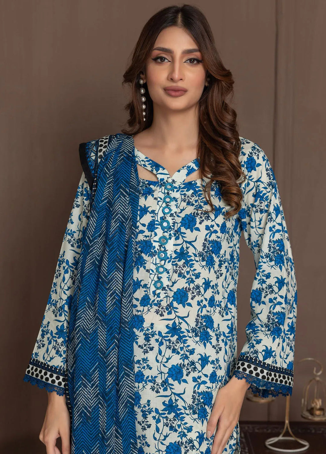 Identic Separates By Regalia Textile Printed Lawn Suit Unstitched 3 Piece RGT24I21 IDS21-8 - Summer Collection