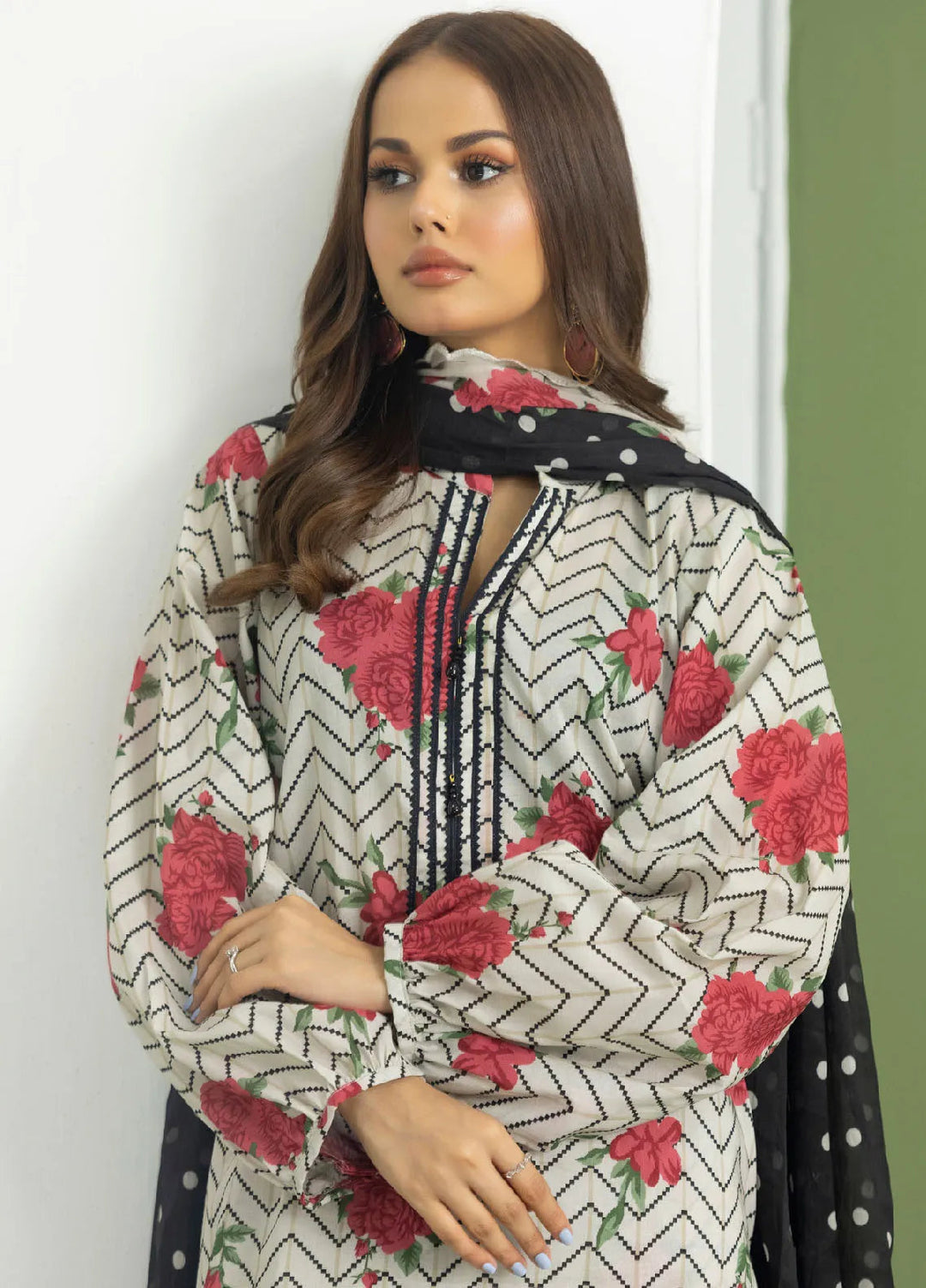 Identic Separates By Regalia Textile Printed Lawn Suit Unstitched 3 Piece RGT24IS D-01 - Summer Collection