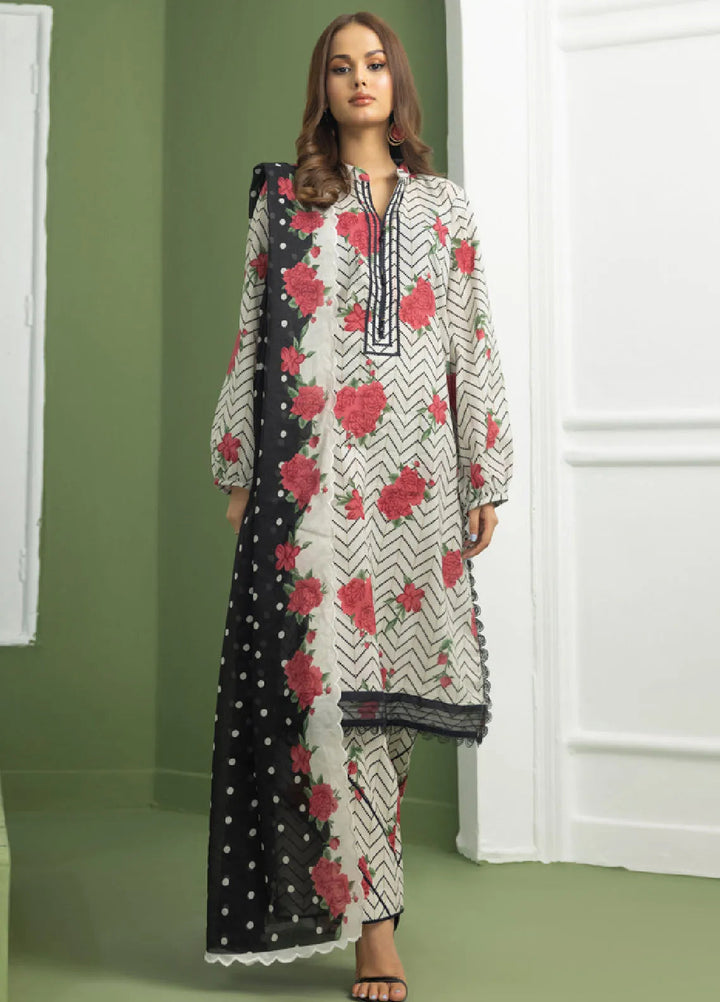 Identic Separates By Regalia Textile Printed Lawn Suit Unstitched 3 Piece RGT24IS D-01 - Summer Collection