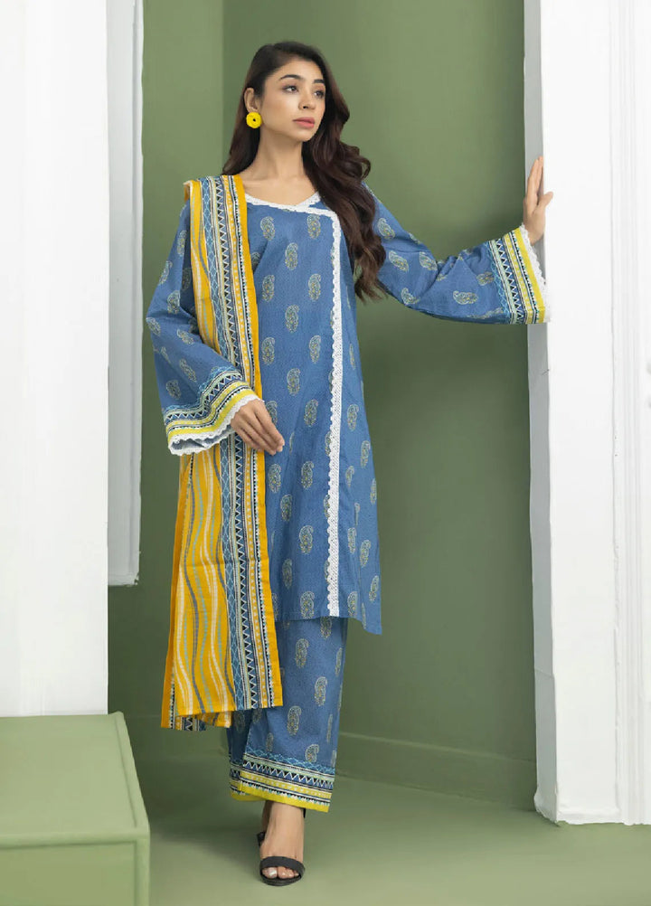 Identic Separates By Regalia Textile Printed Lawn Suit Unstitched 3 Piece RGT24IS D-02 - Summer Collection