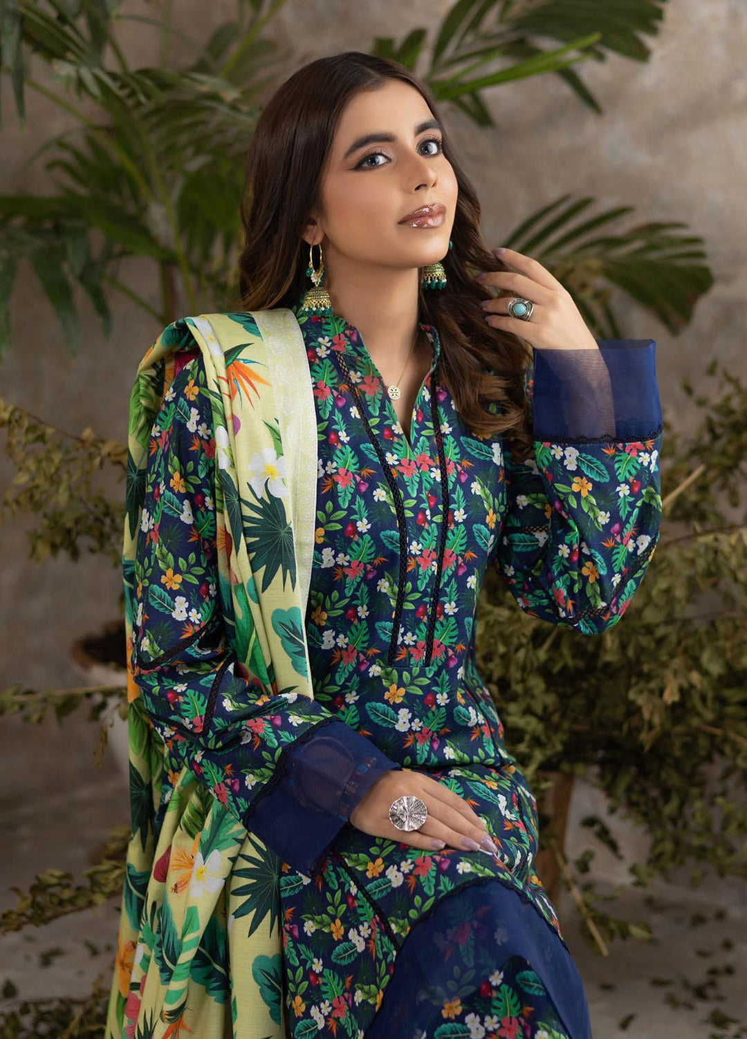 Identic Separates By Regalia Textiles Printed Khaddar Suits Unstitched 3 Piece RGT22IS-V3 D-02 - Winter Collection