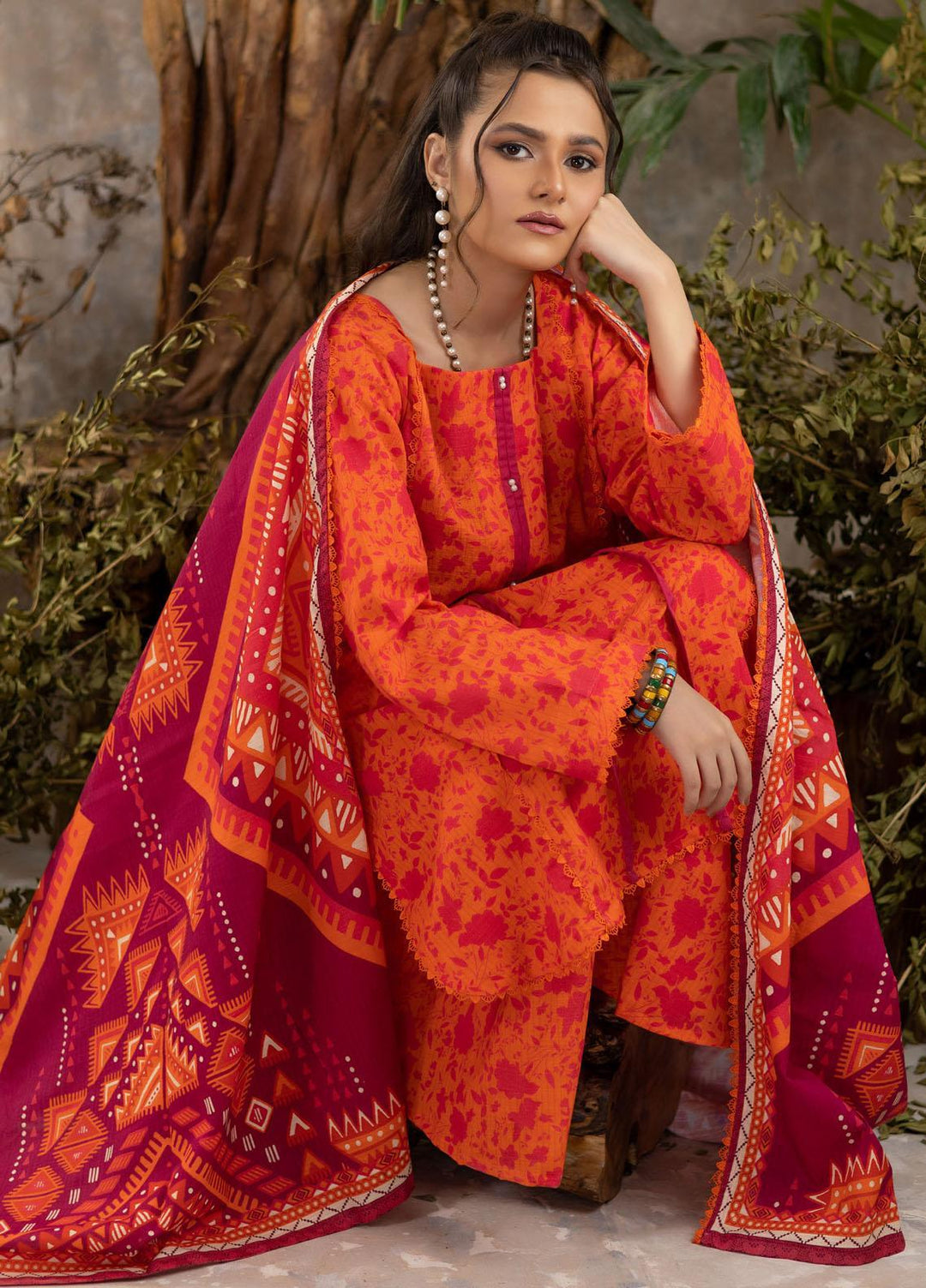 Identic Separates By Regalia Textiles Printed Khaddar Suits Unstitched 3 Piece RGT22IS-V3 D-07 - Winter Collection